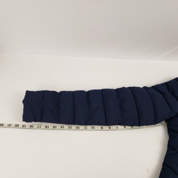 Gap XS Navy Uniform Blue Puffer Lavender Lining Jacket Coat Fall Winter - Picture 15 of 15